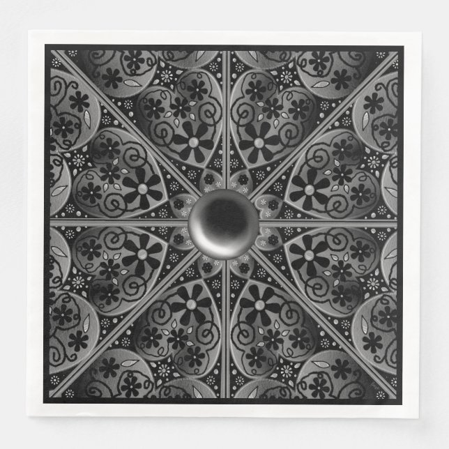 Ceramic Snöre Black Pappersservett (Framsida)