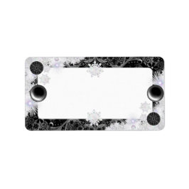 Ceramic snöre Black & snowflake Adressetikett