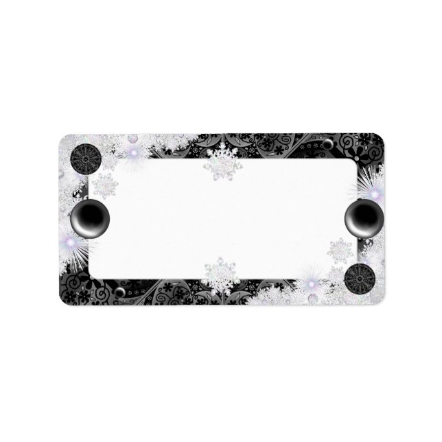 Ceramic snöre Black & snowflake Adressetikett (Framsidan)