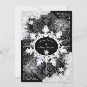 Ceramic snöre Black & snowflake Kort