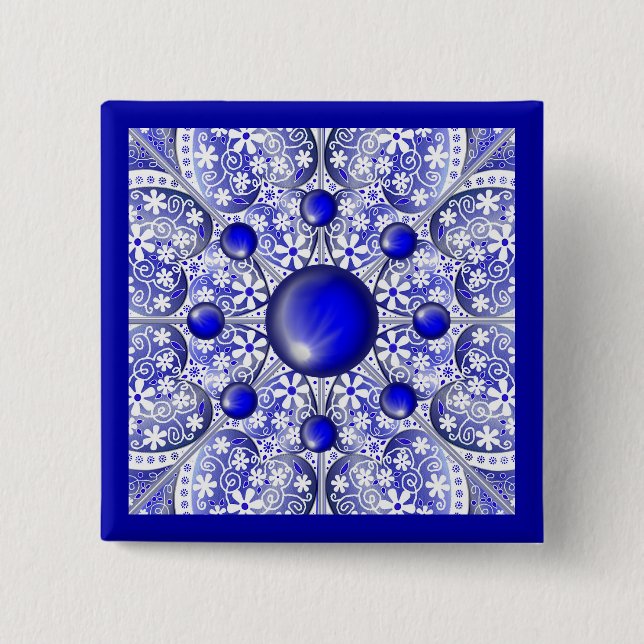 Ceramic Snöre Blue of Greece Knapp (Framsida)