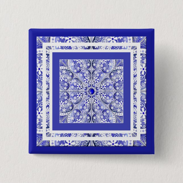 Ceramic Snöre Blue of Greece Knapp (Framsida)
