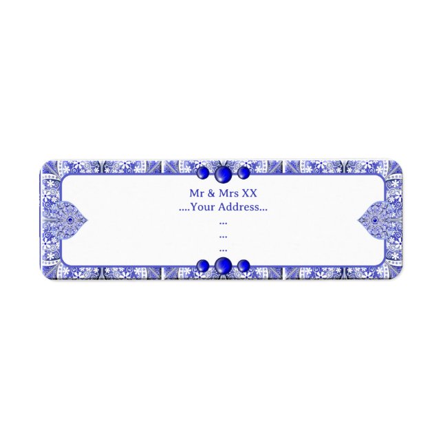 Ceramic Snöre Blue of Greece Returadress Etikett (Framsidan)