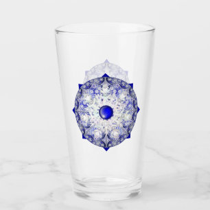 Ceramic Snöre Blue of Greece & snowflake Glaskopp
