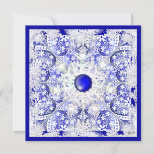 Ceramic Snöre Blue of Greece & snowflake Inbjudningar