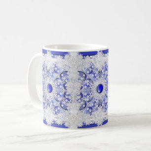 Ceramic snöre Blue of Greece & snowflake Kaffemugg