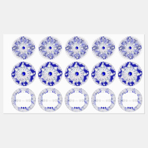 Ceramic Snöre Blue of Greece & snowflake Klistermärke