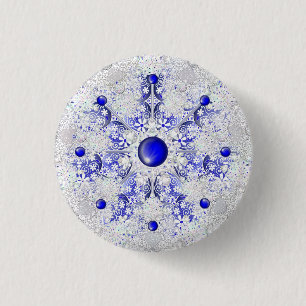 Ceramic Snöre Blue of Greece & snowflake Knapp