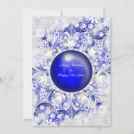 Ceramic Snöre Blue of Greece & snowflake Kort