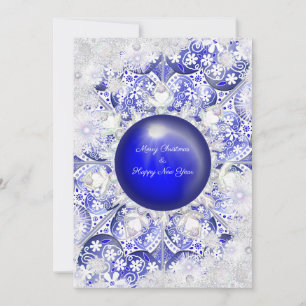 Ceramic Snöre Blue of Greece & snowflake Kort