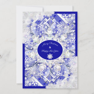 Ceramic Snöre Blue of Greece & snowflake Kort