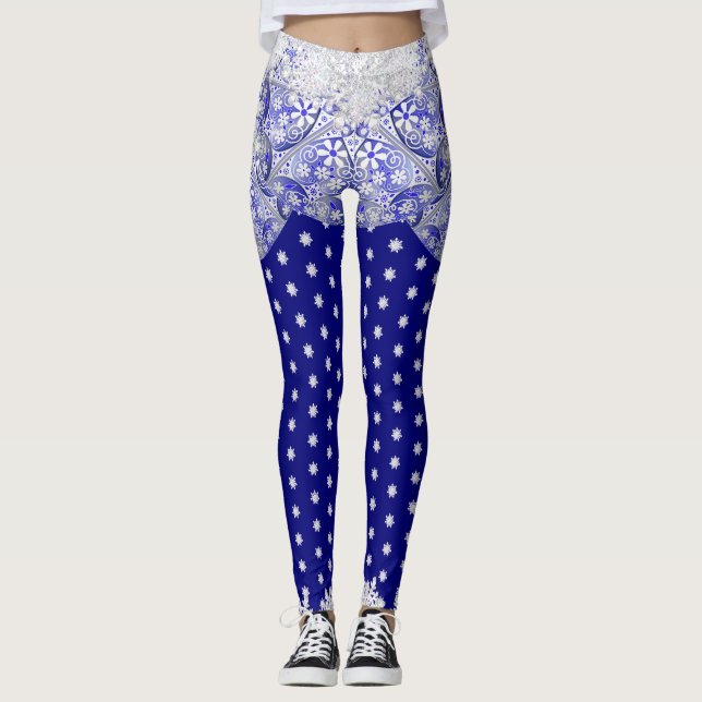 Ceramic Snöre Blue of Greece & snowflake Leggings (Framsida)