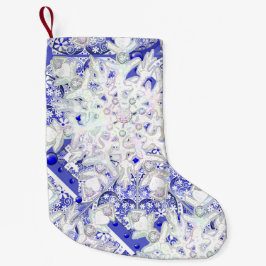 Ceramic Snöre Blue of Greece & snowflake Liten Julstrumpa