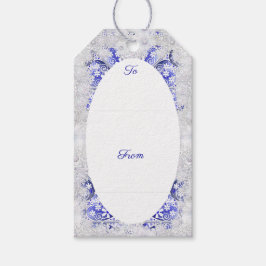 Ceramic Snöre Blue of Greece & snowflake Presentetikett