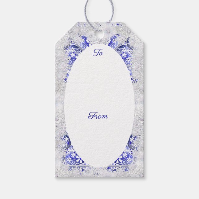 Ceramic Snöre Blue of Greece & snowflake Presentetikett (Framsidan)