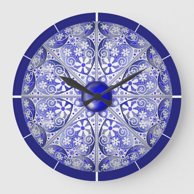 Ceramic Snöre Blue of Greece Stor Klocka (Framsida)