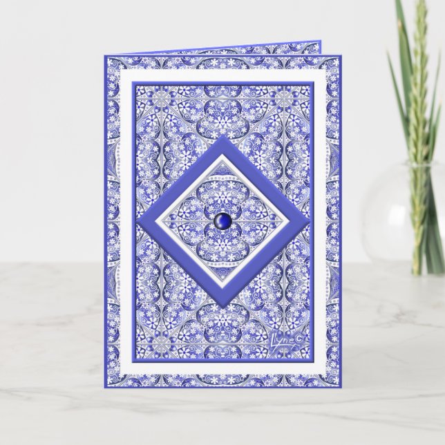 Ceramic Snöre Blue of Greece Tack Kort (Framsida)