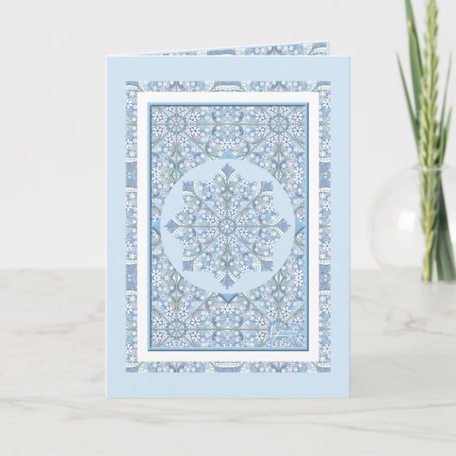 Ceramic Snöre Light blue-födelsedag Kort (Framsida)