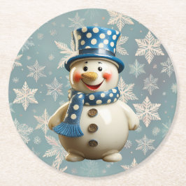 Ceramic Snowman Coaster Underlägg Papper Rund