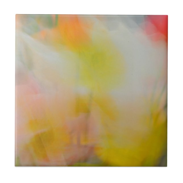 Ceramic Tile 4.25" x 4 Abstract Poppies Photograph Kakelplatta (Framsidan)