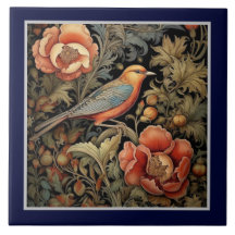 Ceramic Tile - Art Nouveau Bird Design