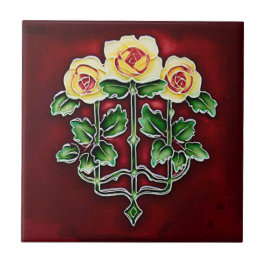 Ceramic Tile Art nouveau Ro Kakelplatta