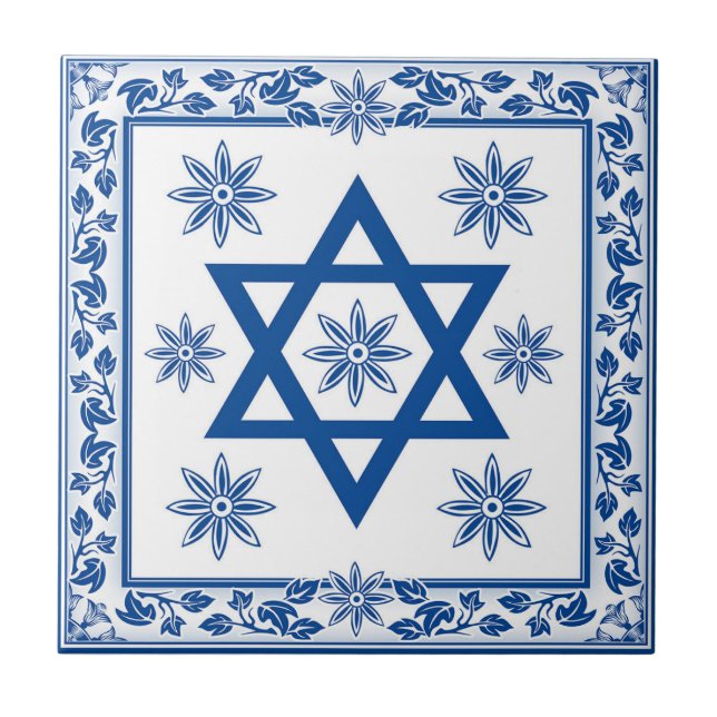Ceramic Tile, Azulejo på portugisiska och judiska Kakelplatta (Framsidan)