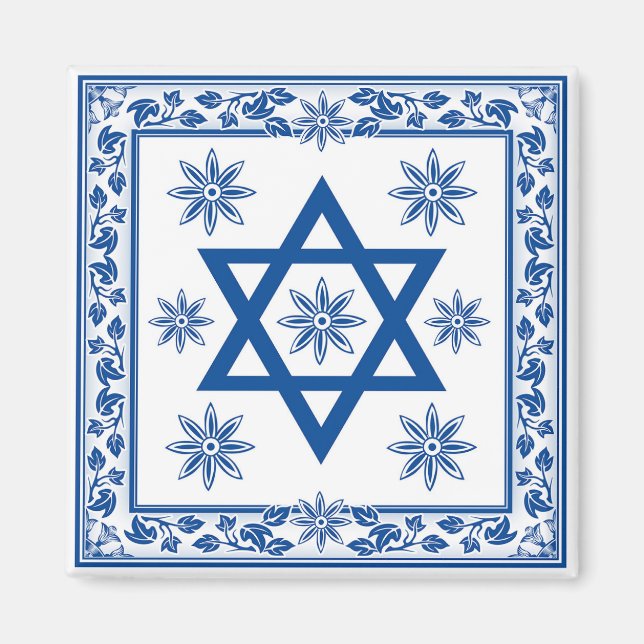 Ceramic Tile, Azulejo på portugisiska och judiska Magnet (Framsidan)
