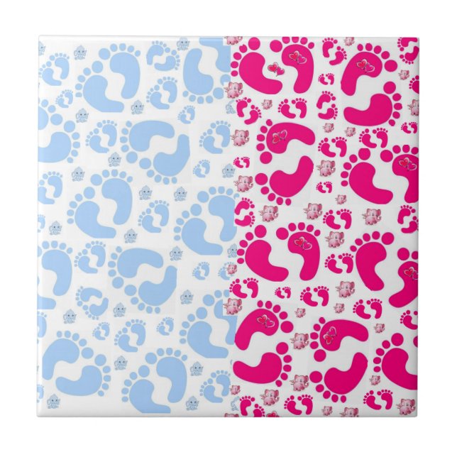 Ceramic Tile Bathroom Twin Girl Boy Kakelplatta (Framsidan)