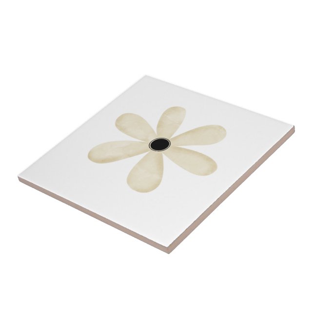 Ceramic Tile Beige Flower Blommigt Kakelplatta (Sidan)