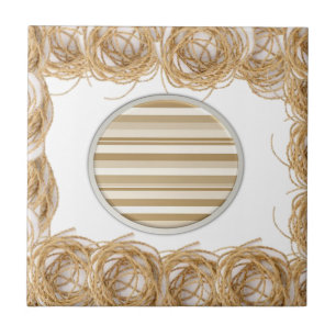 Ceramic Tile Beige Rope Rand Kakelplatta