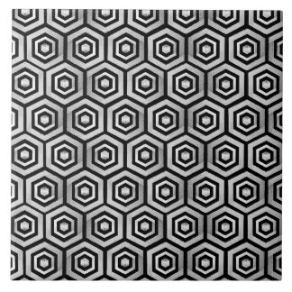 Ceramic Tile Black White Hexagon Geometric Pattern Kakelplatta