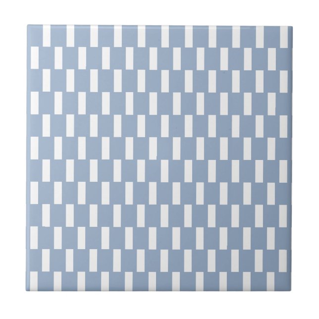 Ceramic Tile  Blue Stripe Square Kakelplatta (Framsidan)