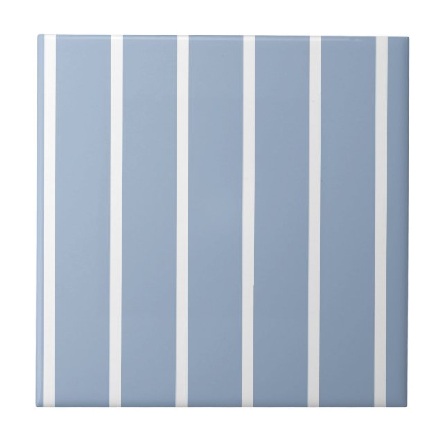 Ceramic Tile Blue & White Stripe  Kakelplatta (Framsidan)