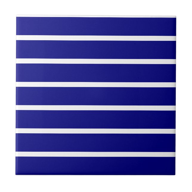 Ceramic Tile Blue & White Stripe Kakelplatta (Framsidan)