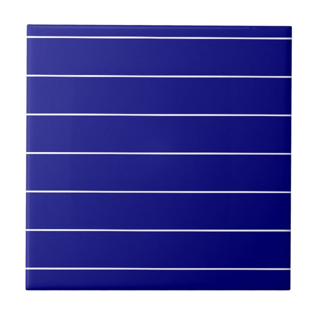 Ceramic Tile Blue & White Stripe Kakelplatta (Framsidan)
