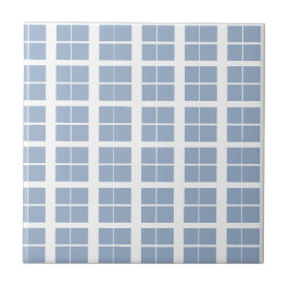 Ceramic Tile Blue & White Stripe Square Kakelplatta