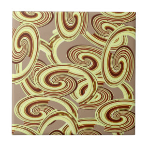Ceramic Tile Brown Swirl Mönster Kakelplatta