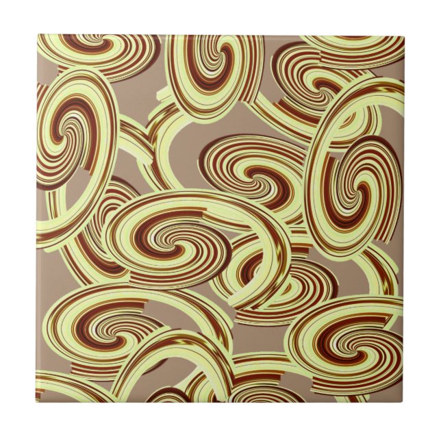 Ceramic Tile Brown Swirl Mönster Kakelplatta (Framsidan)