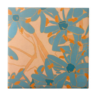 Ceramic Tile Contemporary Leaf Design in Peach Kakelplatta