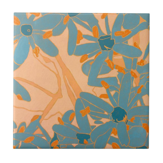 Ceramic Tile Contemporary Leaf Design in Peach Kakelplatta (Framsidan)