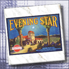 CERAMIC TILE - ''Evening Star'' - Crate Label Kakelplatta