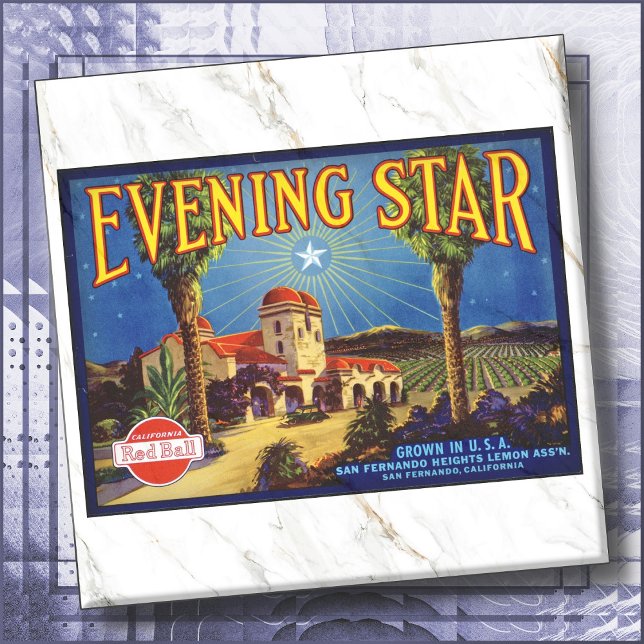 CERAMIC TILE - ''Evening Star'' - Crate Label Kakelplatta (Skapare uppladdad)