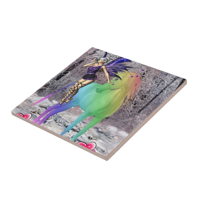 Ceramic Tile Fairy Pony Kakelplatta (Sidan)