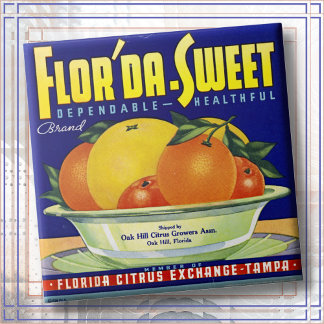 CERAMIC TILE - "Flor'da-Sweet" - Crate label Kakelplatta