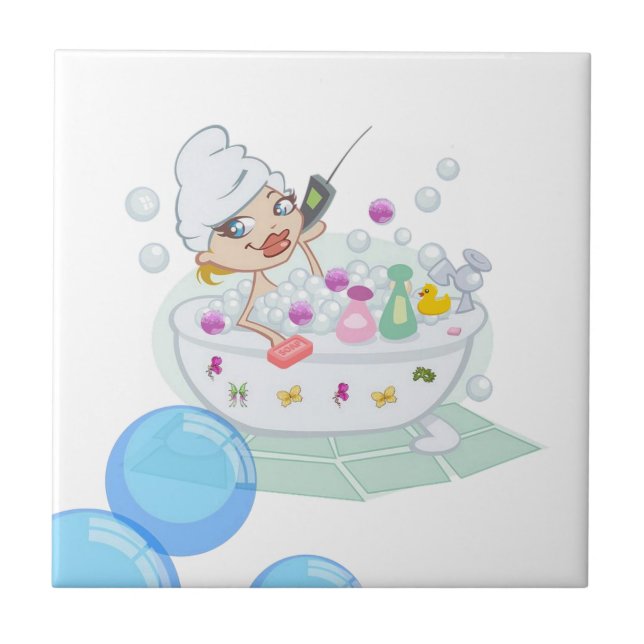 Ceramic Tile Girly Mode Bubble Bath Kakelplatta (Framsidan)