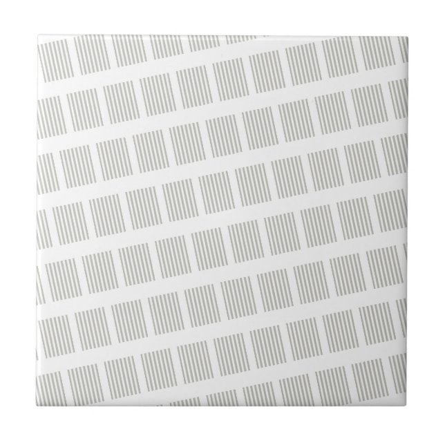 Ceramic Tile Grey & White Stripe Kakelplatta (Framsidan)
