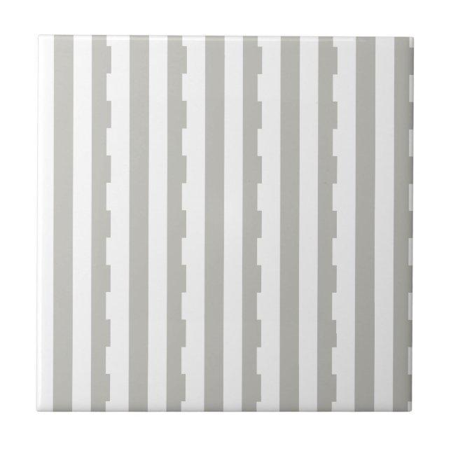 Ceramic Tile Grey & White Stripe  Kakelplatta (Framsidan)