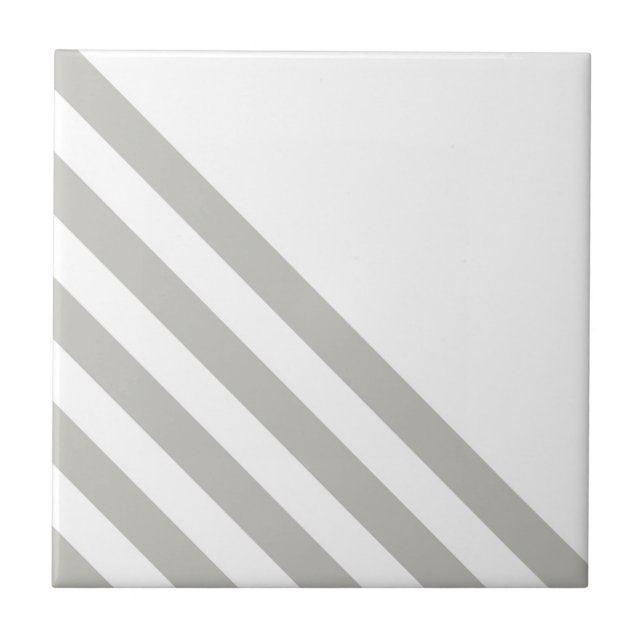 Ceramic Tile Grey & White Stripe  Kakelplatta (Framsidan)