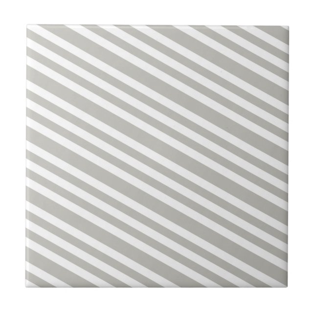 Ceramic Tile Grey & White Stripe Kakelplatta (Framsidan)